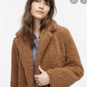 J. Crew Teddy Sherpa Coat Large Like New Brown